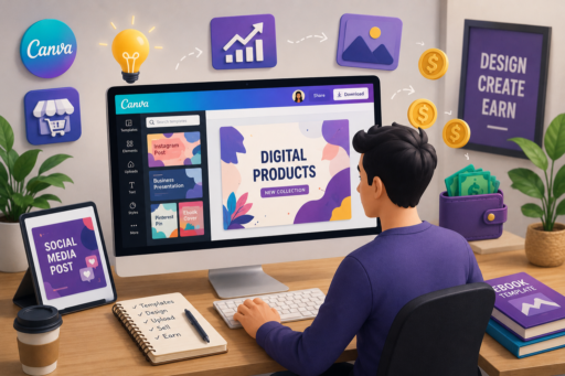 أفضل طرق الربح من Canva في 2026 (دليل شامل للمبتدئين) أفضل طرق الربح من Canva